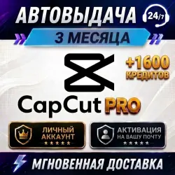CapCut Pro 3 Месяца + 1600 Кредиты - Личный Аккаунт / На Ваш Email