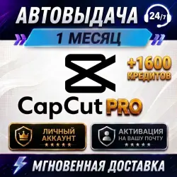 CapCut Pro 1 Месяц 1600 Кредиты | Личный Аккаунт - На Ваш Email